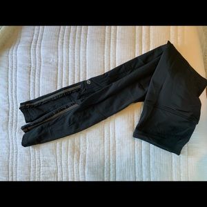 Black Lululemon Leggings with Ruffle Detailing